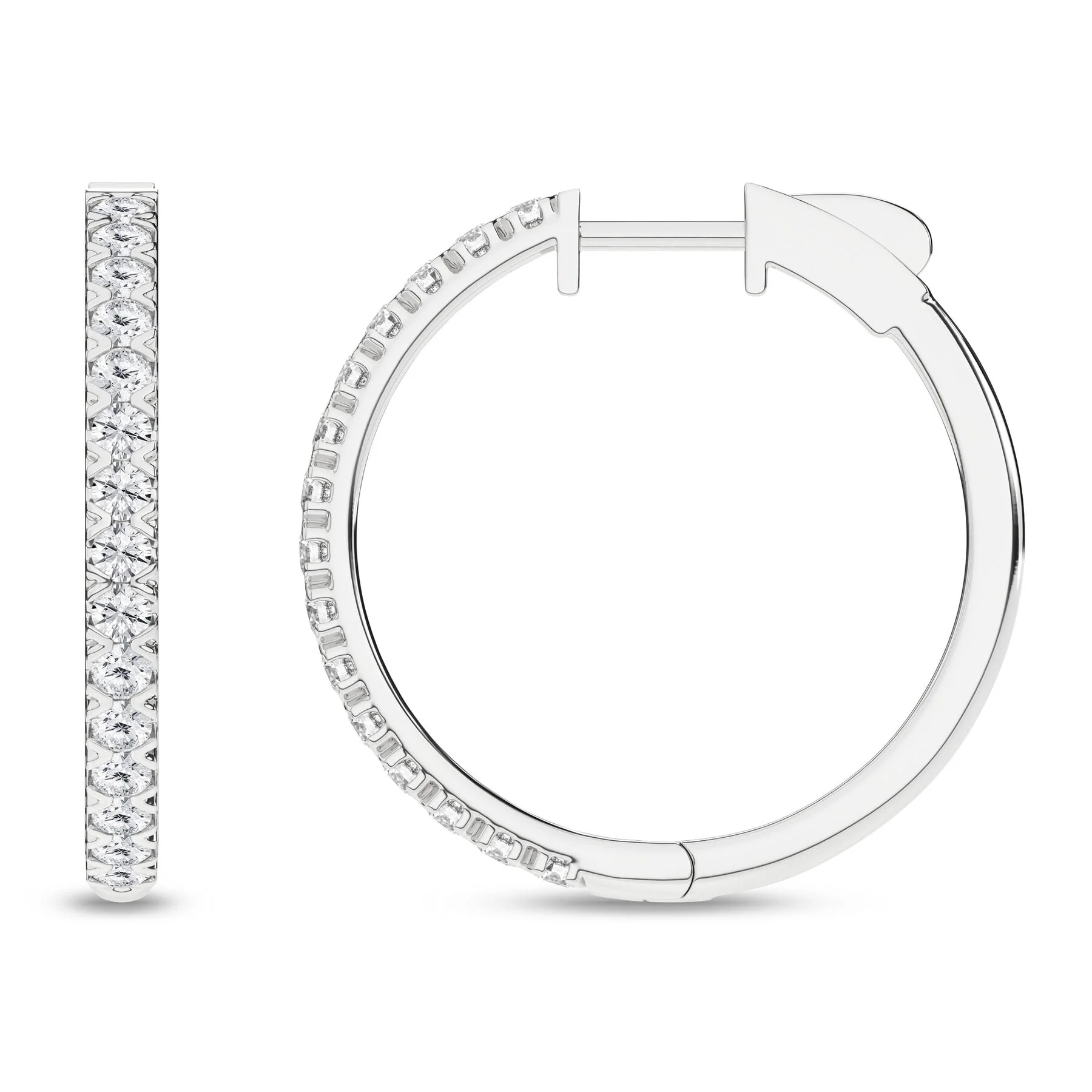 Rêvelation 14K 1.00 CTW Lab Grown Diamond Hoop Earrings - Image 3