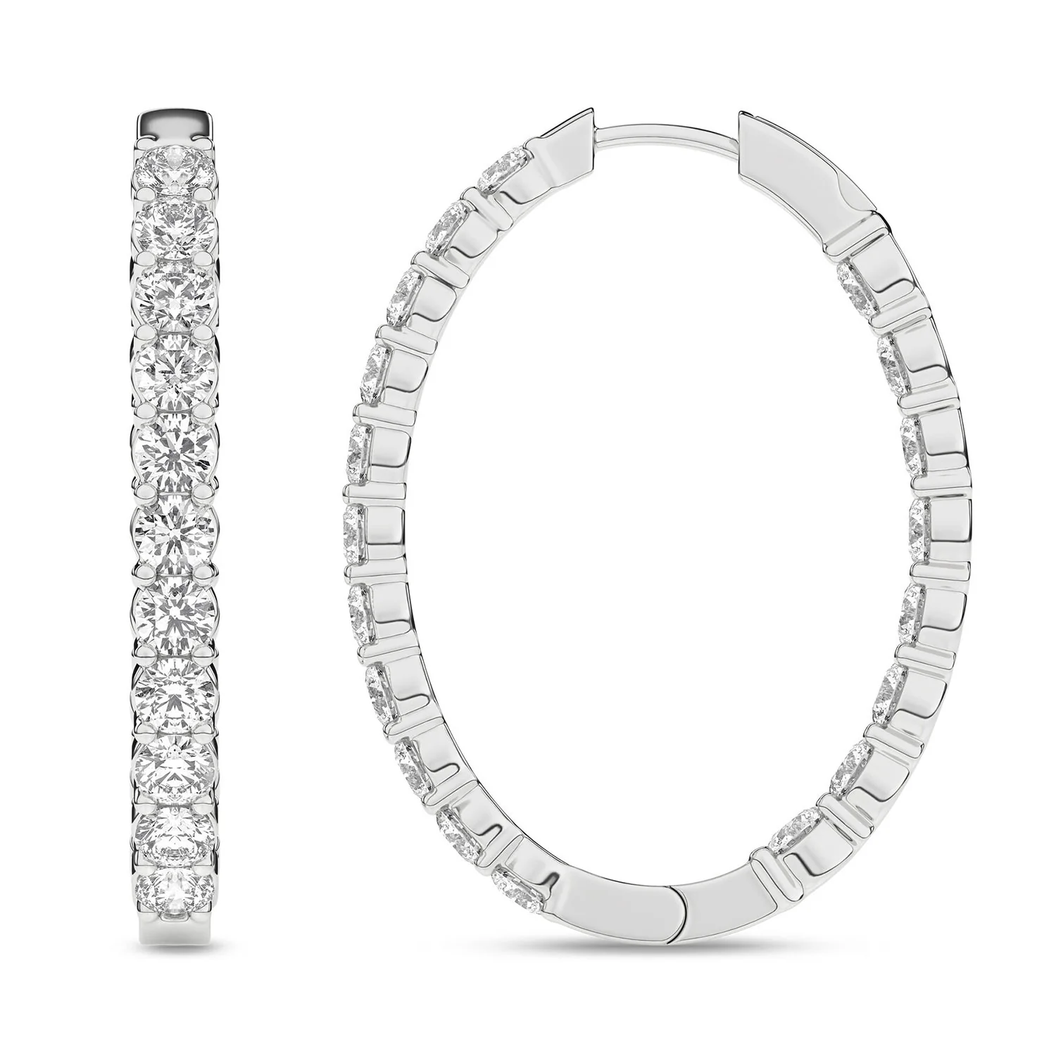 Revelation 14K 5.00 CTW Lab Grown Diamond Inside-Out Hoop Earrings