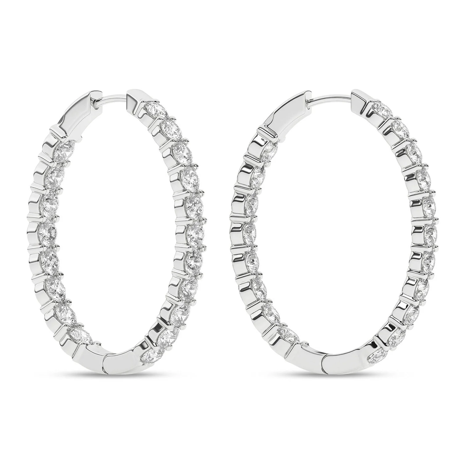 Revelation 14K 5.00 CTW Lab Grown Diamond Inside-Out Hoop Earrings - Image 3