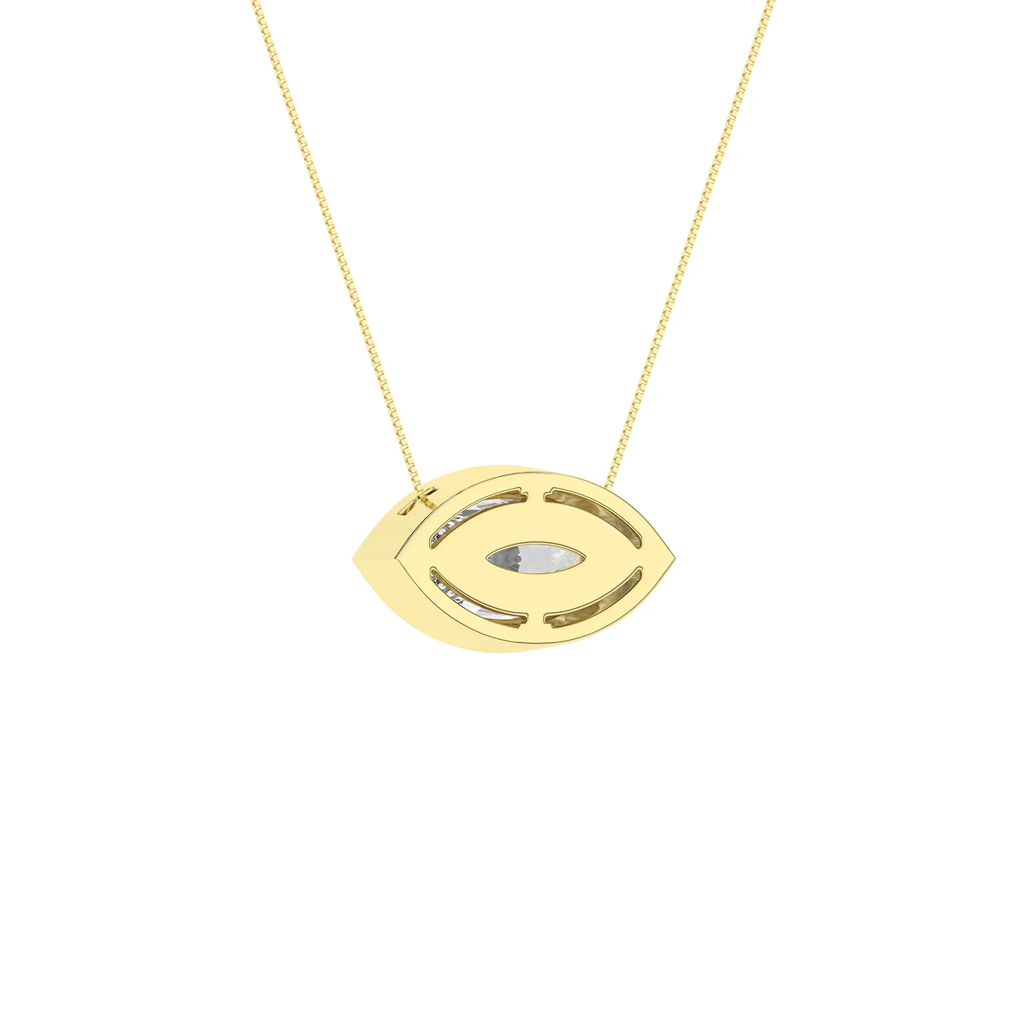Revelation 14K Lab Grown Diamond Marquise Solitaire Bezel Pendant - Image 5