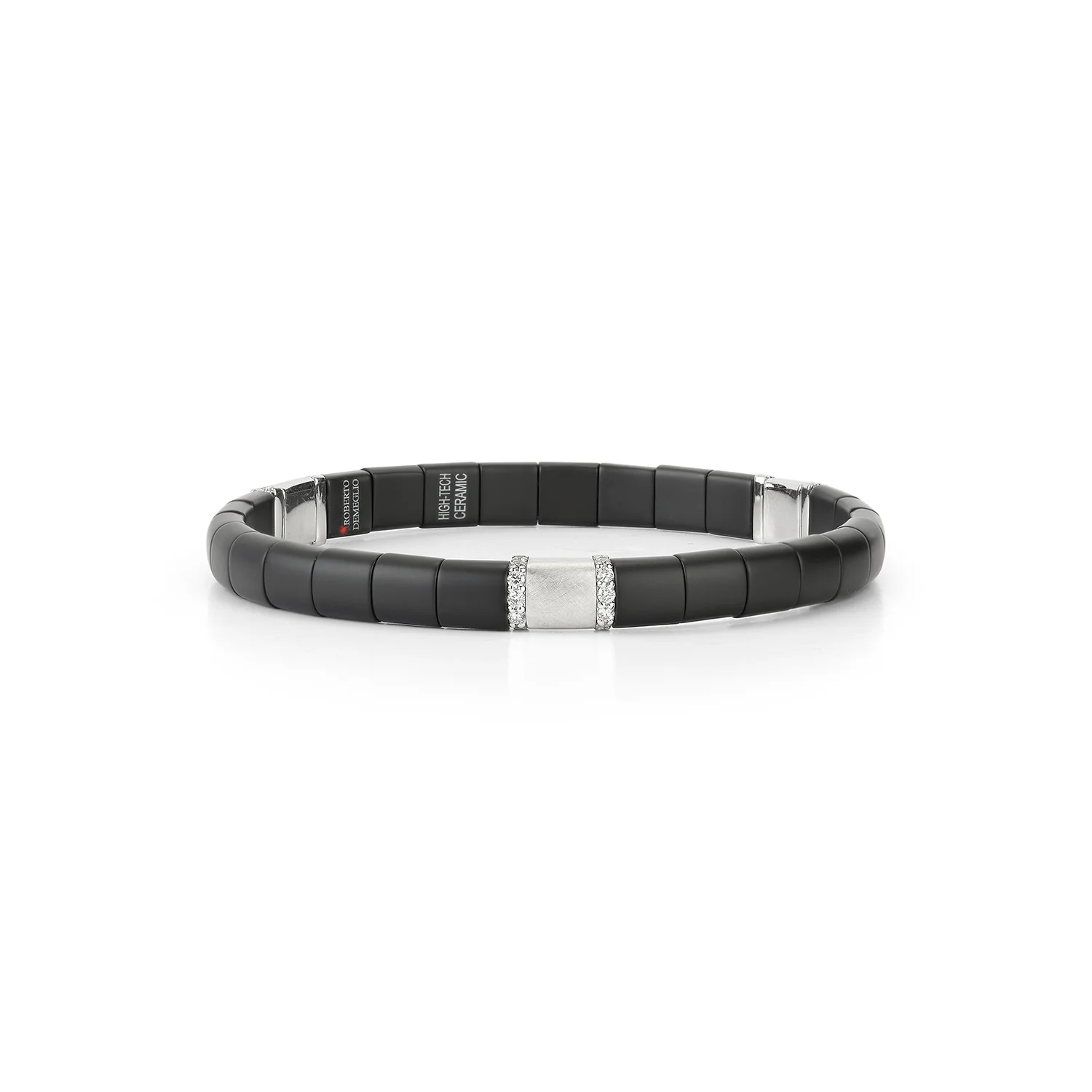 Demeglio 18K and Black Matte Ceramic Diamond Bracelet