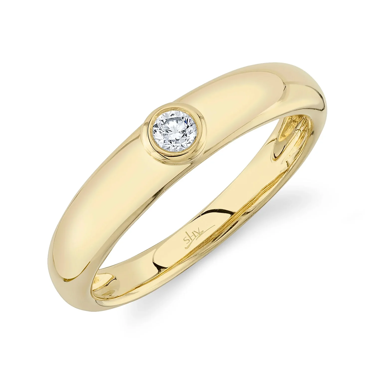 Shy Creation 14K Diamond Bezel Ring