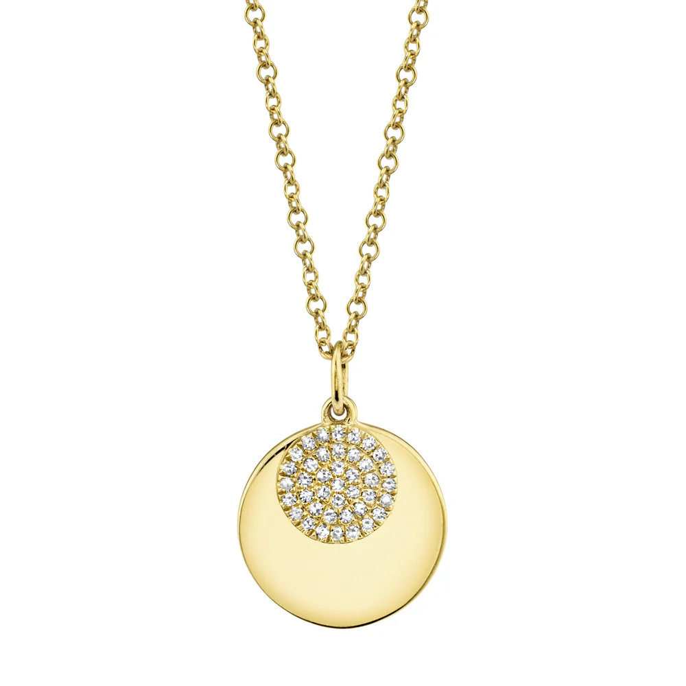 Shy Creation 14K Diamond Circle Pendant
