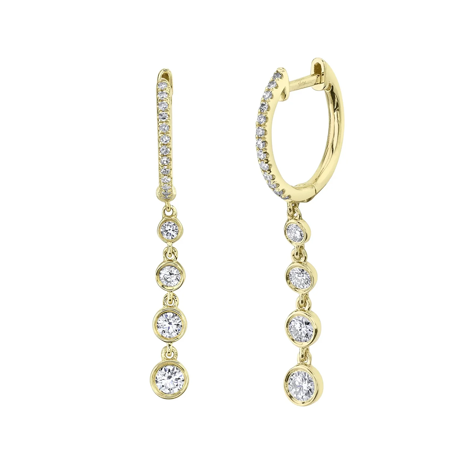 Shy Creation 14K Diamond Drop Earrings
