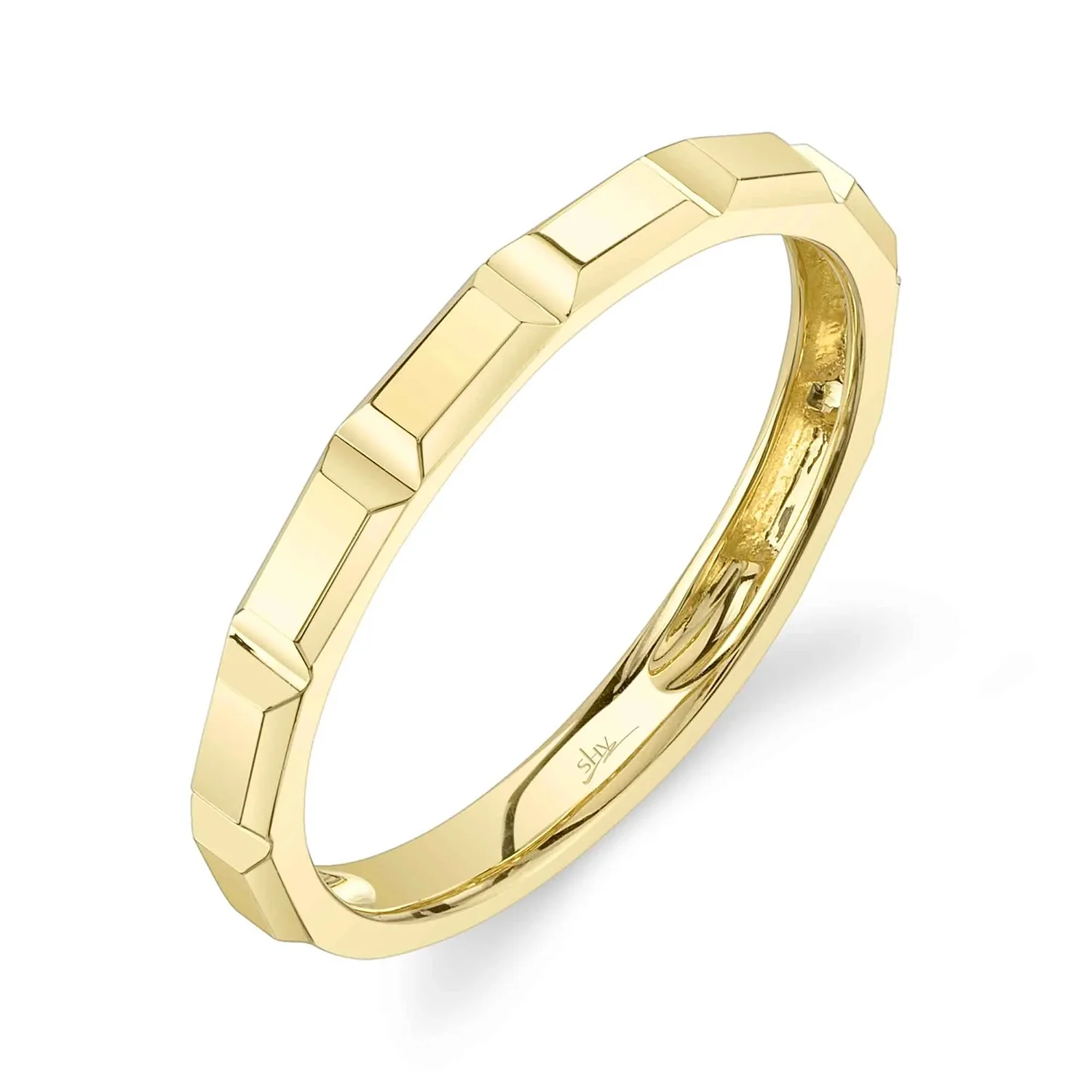Shy Creation 14K Geo Cut Band