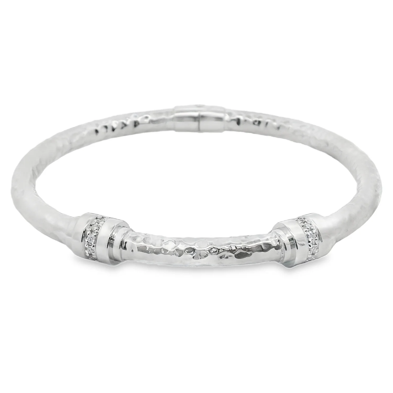 SOHO Sterling Silver Diamond Bangle Bracelet