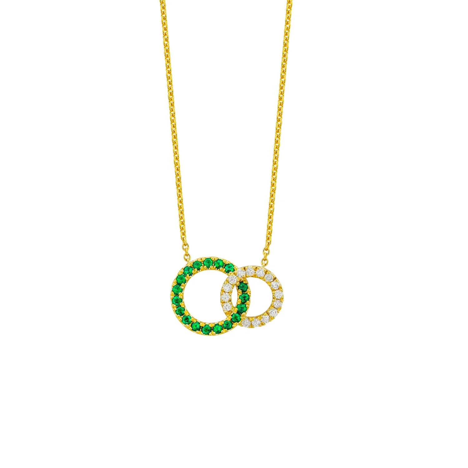 Spark Creations 18K Emerald and Diamond Pendant
