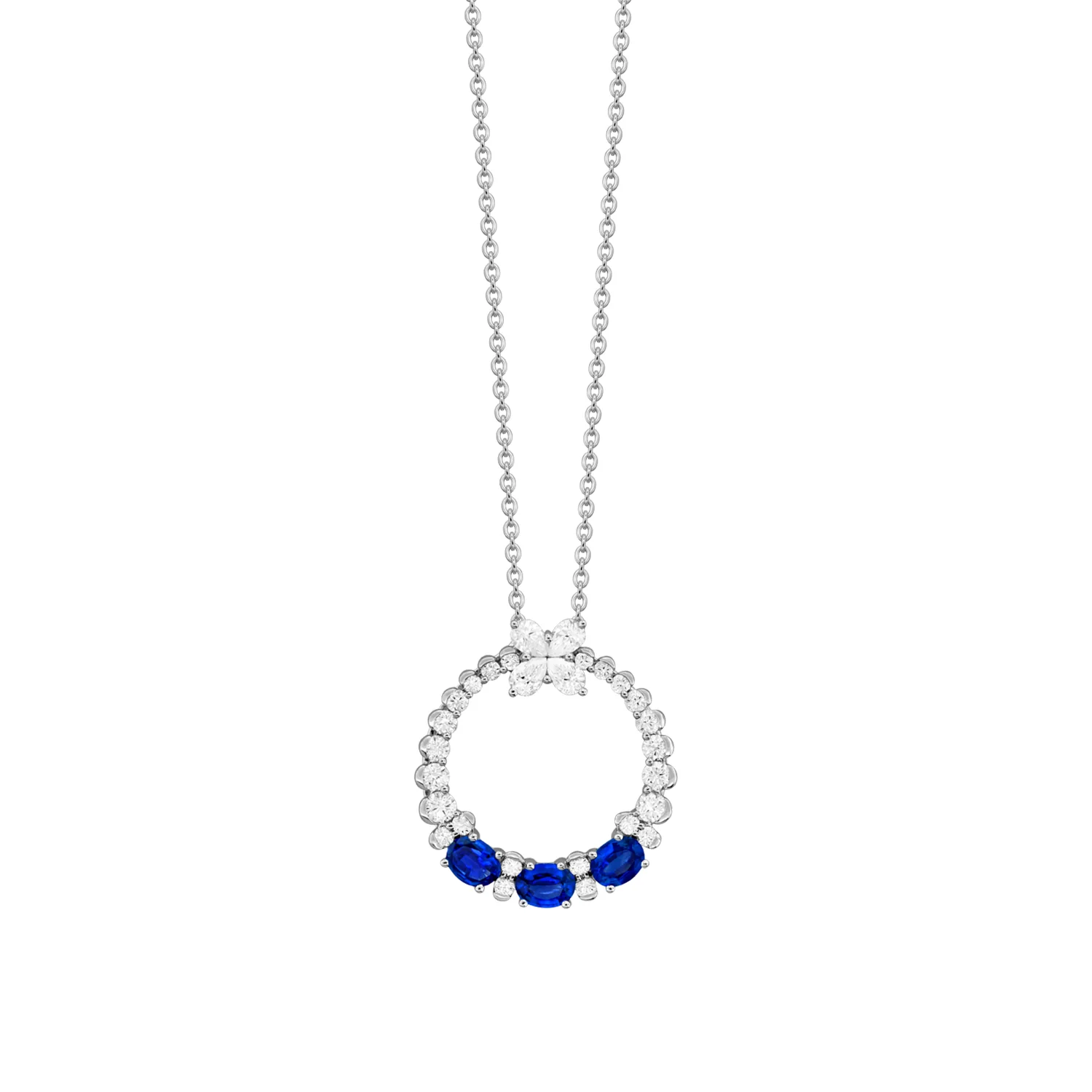Spark Creations 18K Blue Sapphire and Diamond Pendant