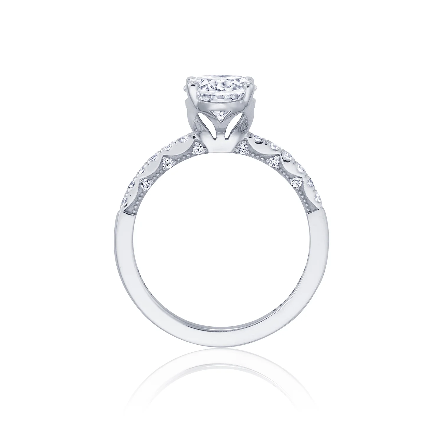 TACORI 14K Coastal Crescent 14K Oval Diamond Engagement Ring - Image 3