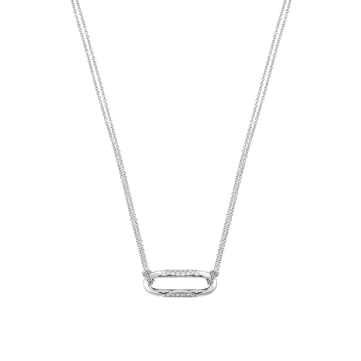 TACORI 18K Crescent Eclipse Diamond Satin Link Necklace