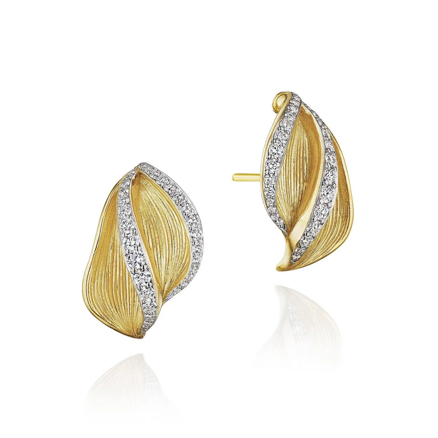 TACORI 18K Dahlia Double Petal Diamond Huggie Earrings