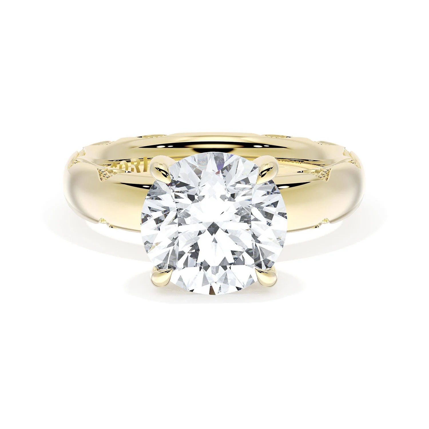 TACORI 18K Diamond Solitaire Cigar Band Engagement Ring