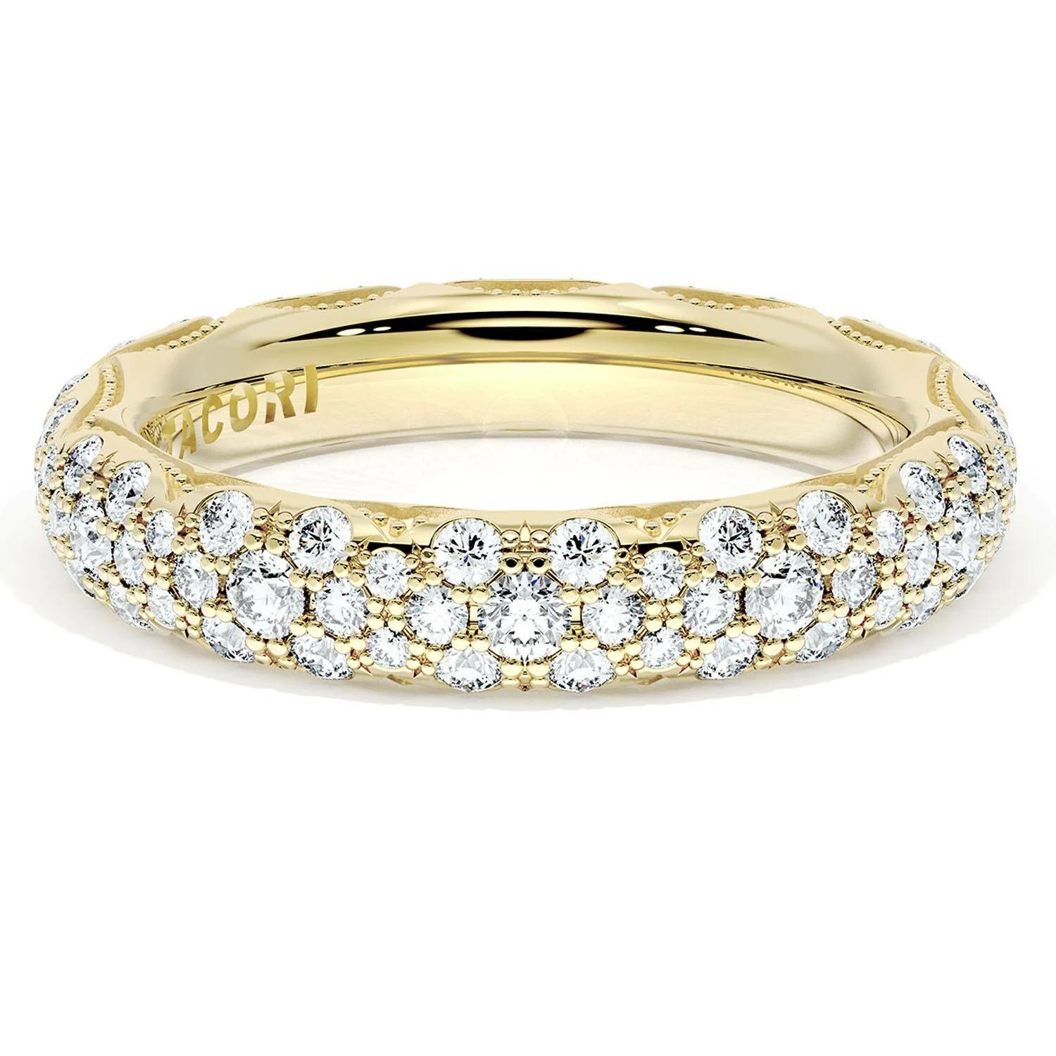 TACORI 18K Founders French Pavé Diamond Wedding Band