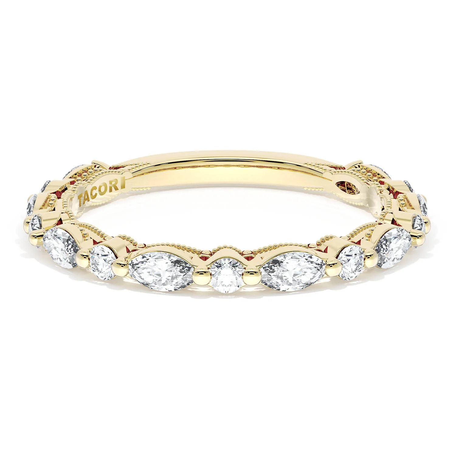 TACORI 18K Sculpted Crescent Diamond Wedding Band