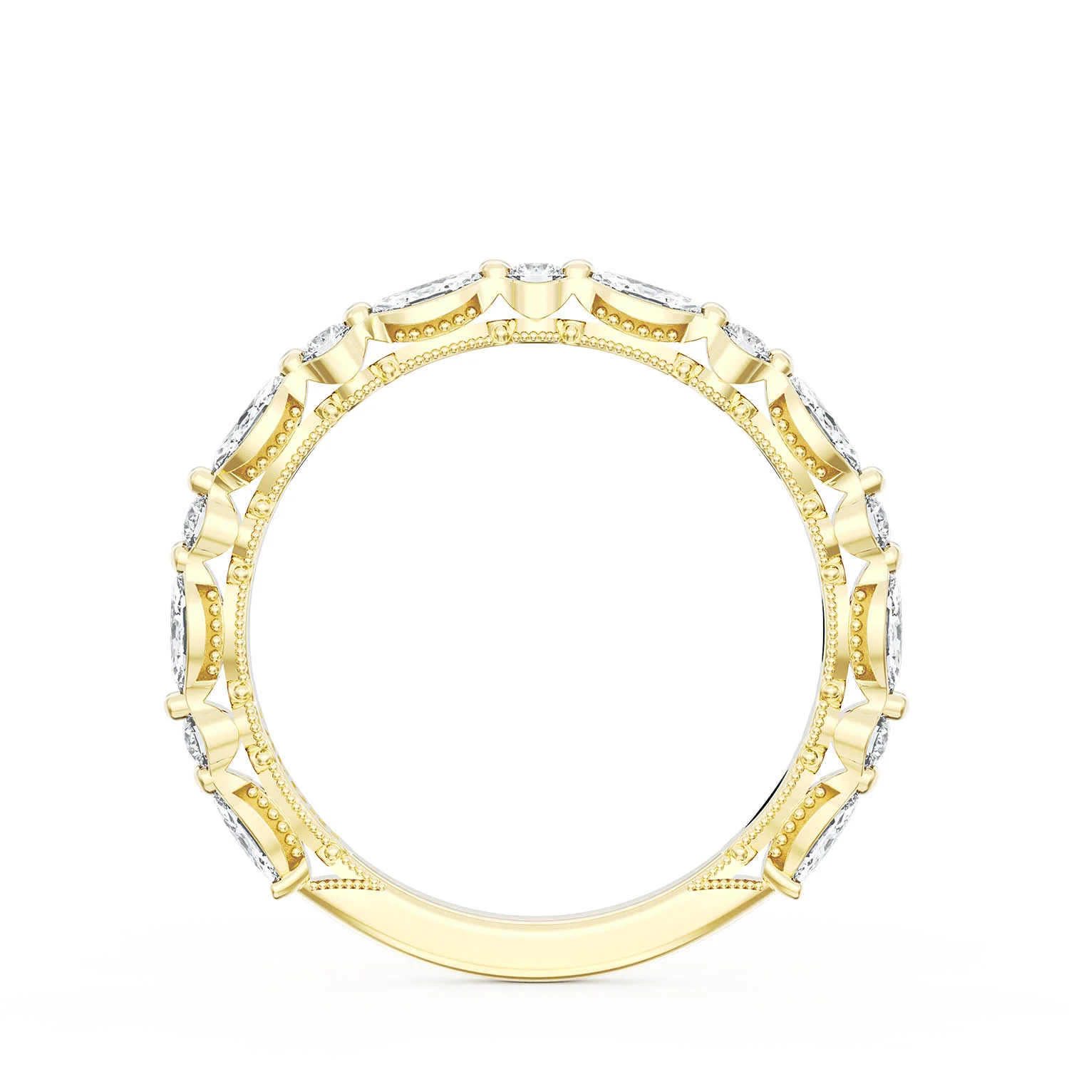 TACORI 18K Sculpted Crescent Diamond Wedding Band - Image 3