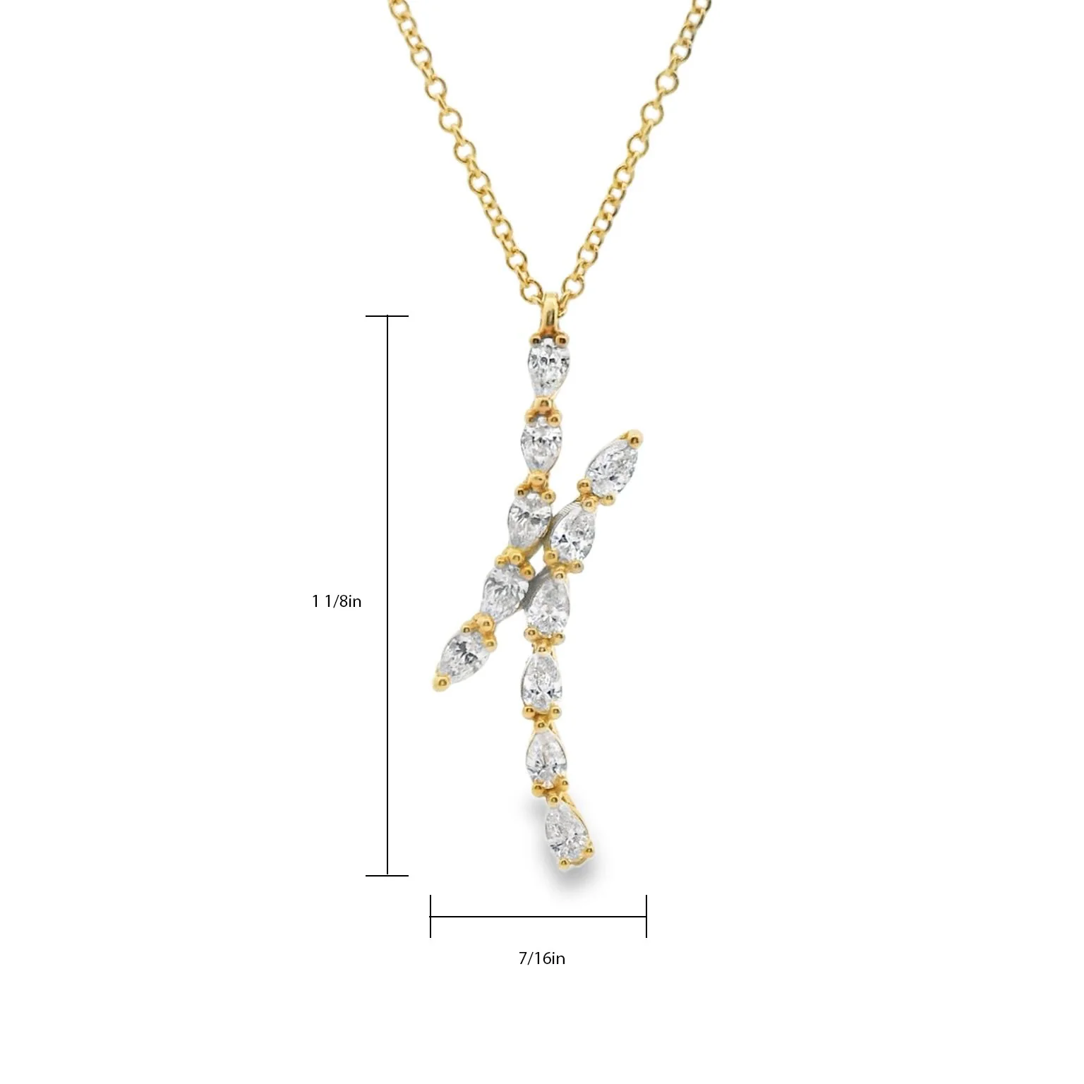 TACORI 18K Stilla Pear Diamond Pendant Necklace - Image 3