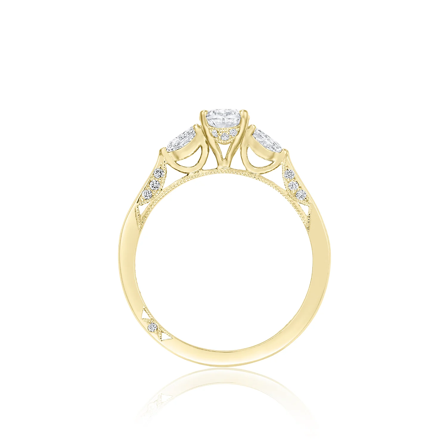 TACORI 18K Diamond Three-Stone Engagement Ring - Image 3