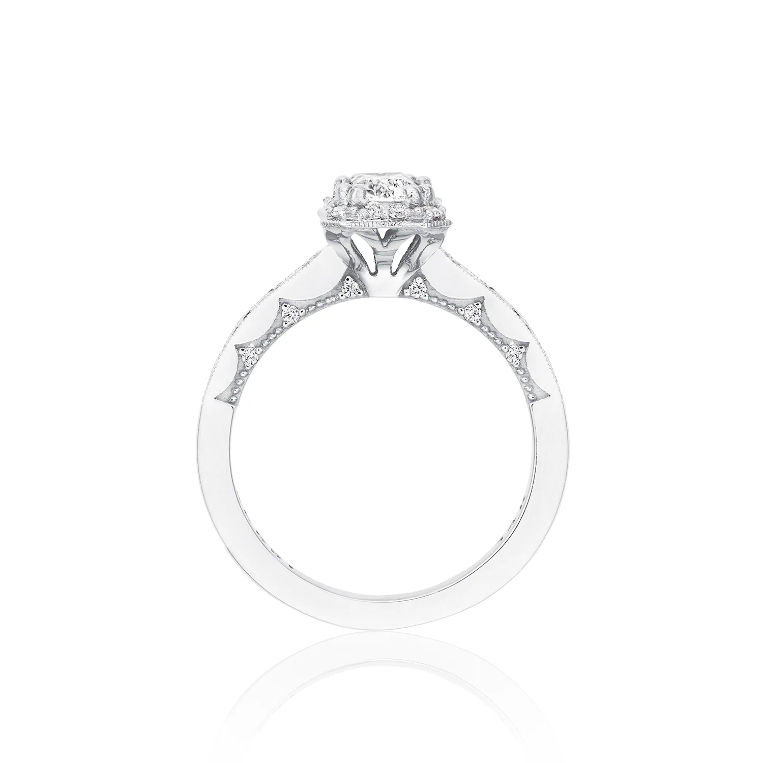 TACORI 14K Coastal Crescent Emerald Halo Engagement Ring - Image 3