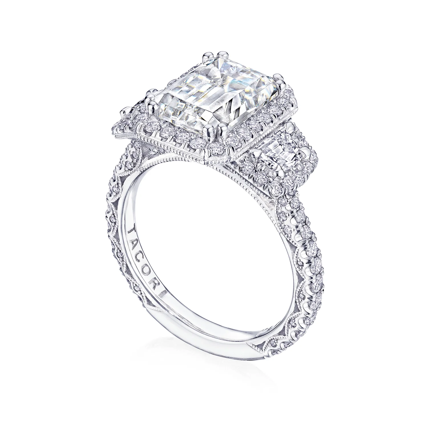 TACORI Platinum Petite Crescent RoyalT Diamond Engagement Ring - Image 2