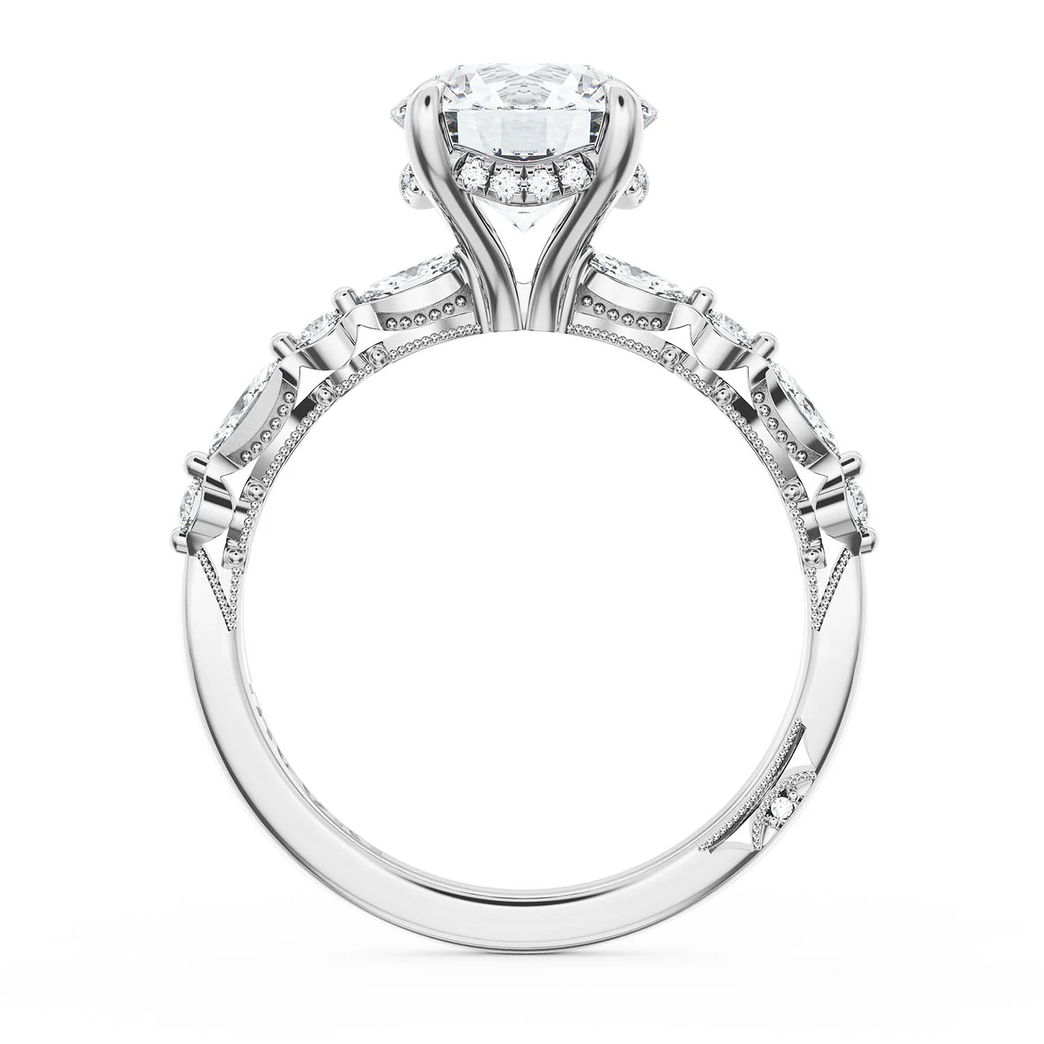 TACORI Sculpted Crescent Platinum Diamond Engagement Ring - Image 3