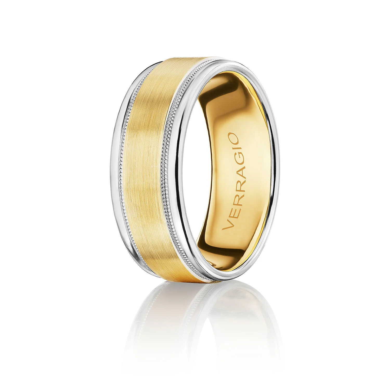 Verragio 14KTT Mens Wedding Band Size 10
