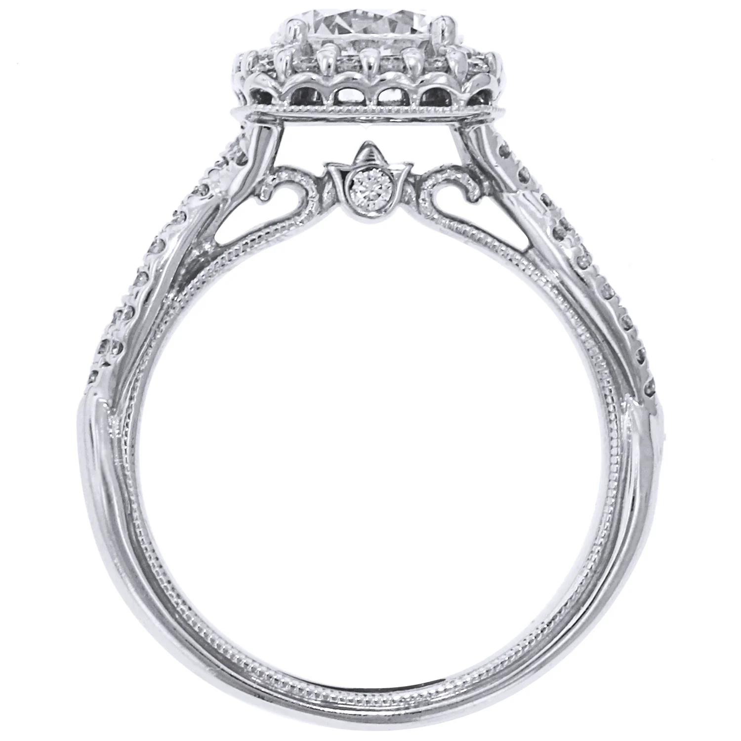 Verragio 14K Renaissance Diamond Halo Engagement Ring - Image 3