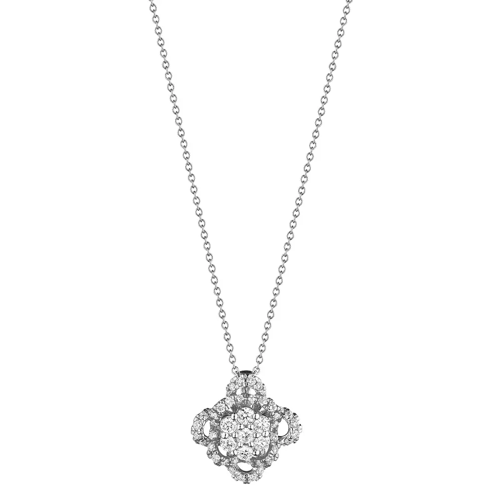 Verragio 18K Floret Diamond Cluster Pendant